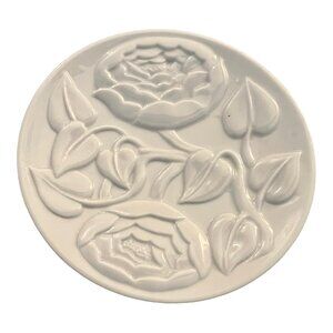 Vintage Germaine Monteil 3D Rose Decorative Plate Porcelain Japan 5.5"